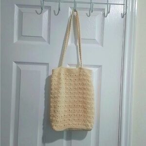 Kathie Lee collection crochet cream colored purse